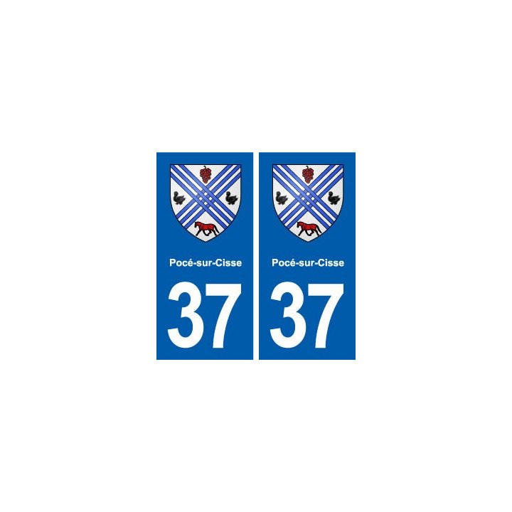 37 Pocé-sur-Cisse blason ville autocollant plaque stickers