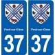 37 Pocé-sur-Cisse blason ville autocollant plaque stickers