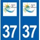 37 Reugny logo ville autocollant plaque stickers