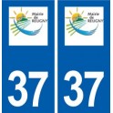 37 Reugny logo ville autocollant plaque stickers