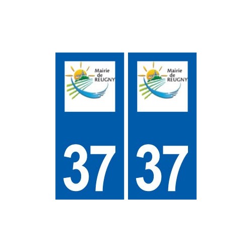 37 Reugny logo ville autocollant plaque stickers