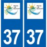 37 Reugny logo ville autocollant plaque stickers