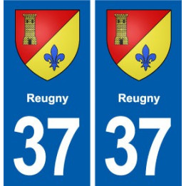 37 Reugny blason ville autocollant plaque stickers