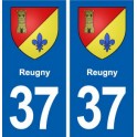 37 Reugny blason ville autocollant plaque stickers
