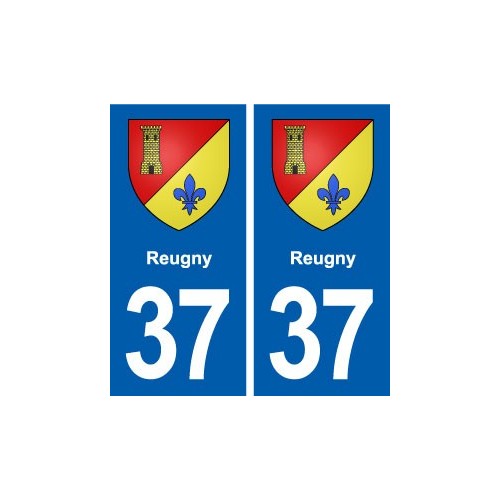 37 Reugny blason ville autocollant plaque stickers