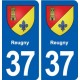 37 Reugny blason ville autocollant plaque stickers