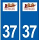 37 Richelieu  logo ville autocollant plaque stickers