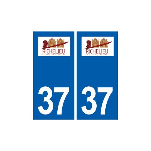 37 Richelieu  logo ville autocollant plaque stickers