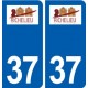 37 Richelieu  logo ville autocollant plaque stickers