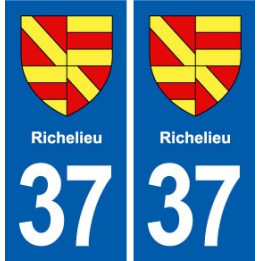 37 Richelieu blason ville autocollant plaque stickers