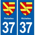 37 Richelieu blason ville autocollant plaque stickers
