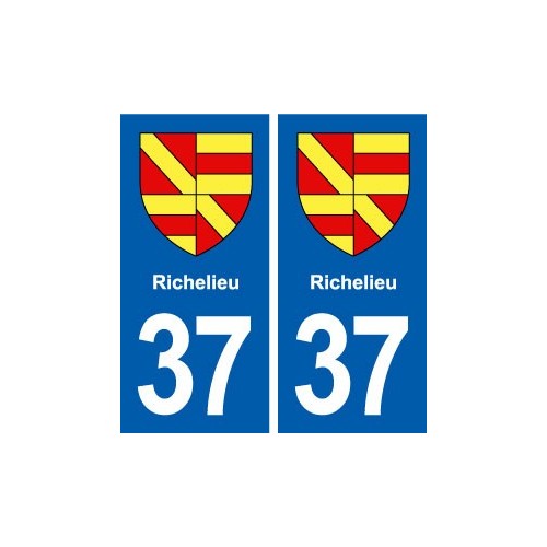 37 Richelieu blason ville autocollant plaque stickers
