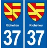 37 Richelieu blason ville autocollant plaque stickers