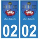 02 Villers-Cotterêts ville autocollant plaque