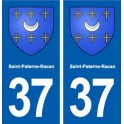 37 Saint-Paterne-Racan blason ville autocollant plaque stickers