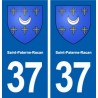 37 Saint-Paterne-Racan blason ville autocollant plaque stickers