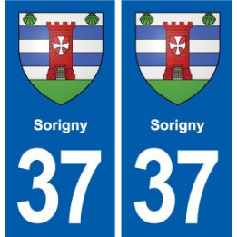 37 Sorigny blason ville autocollant plaque stickers