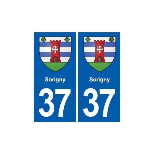 37 Sorigny blason ville autocollant plaque stickers