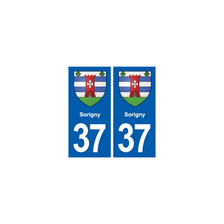 37 Sorigny blason ville autocollant plaque stickers