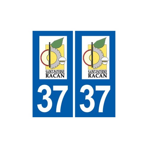 37 Saint-Paterne-Racan logo ville autocollant plaque stickers