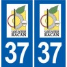 37 Saint-Paterne-Racan logo ville autocollant plaque stickers