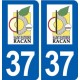 37 Saint-Paterne-Racan logo ville autocollant plaque stickers