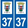 37 Sorigny logo ville autocollant plaque stickers