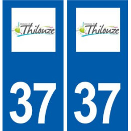 37 Thilouze logo ville autocollant plaque stickers