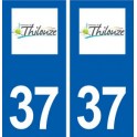 37 Thilouze logo ville autocollant plaque stickers