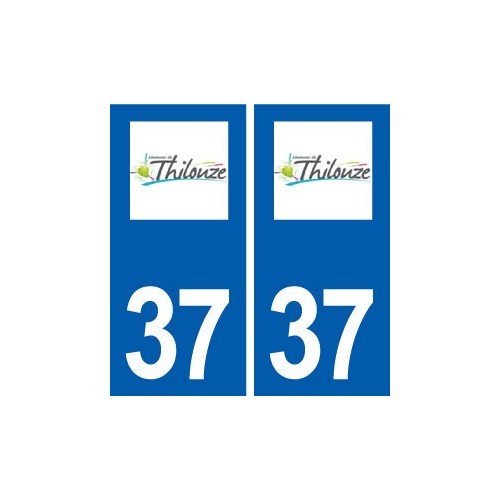 37 Thilouze logo ville autocollant plaque stickers