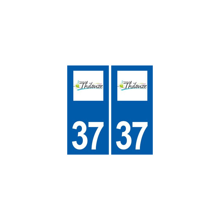 37 Thilouze logo ville autocollant plaque stickers