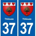 37 Thilouze blason ville autocollant plaque stickers