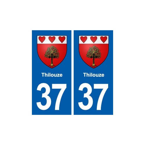 37 Thilouze blason ville autocollant plaque stickers