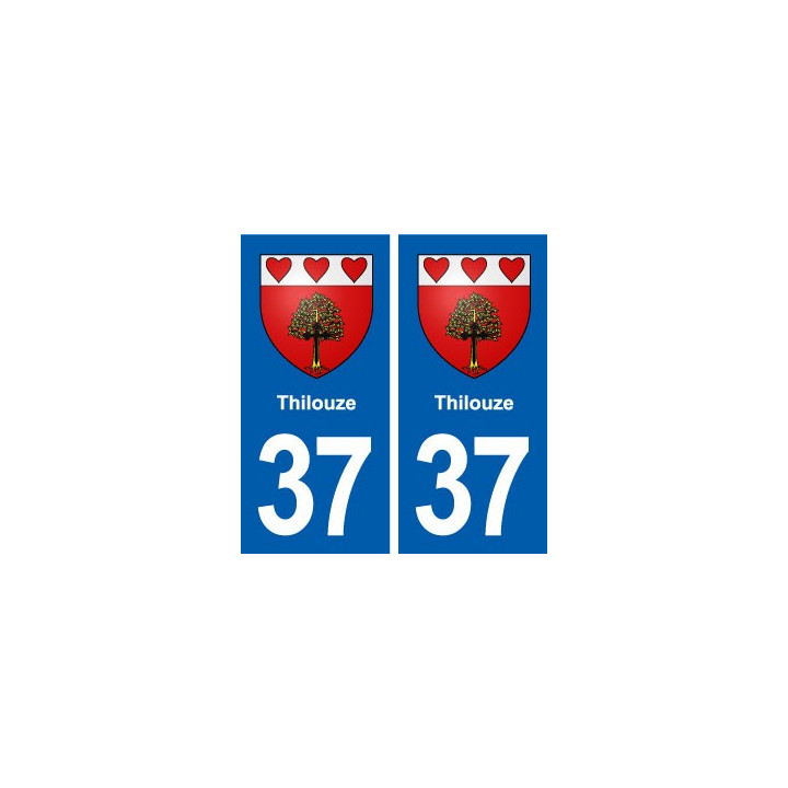 37 Thilouze blason ville autocollant plaque stickers
