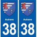 38 Autrans blason ville autocollant plaque stickers