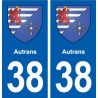 38 Autrans blason ville autocollant plaque stickers