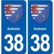 38 Autrans blason ville autocollant plaque stickers