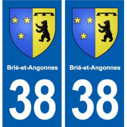 38 Brié-et-Angonnes  blason ville autocollant plaque stickers