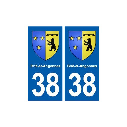 38 Brié-et-Angonnes  blason ville autocollant plaque stickers