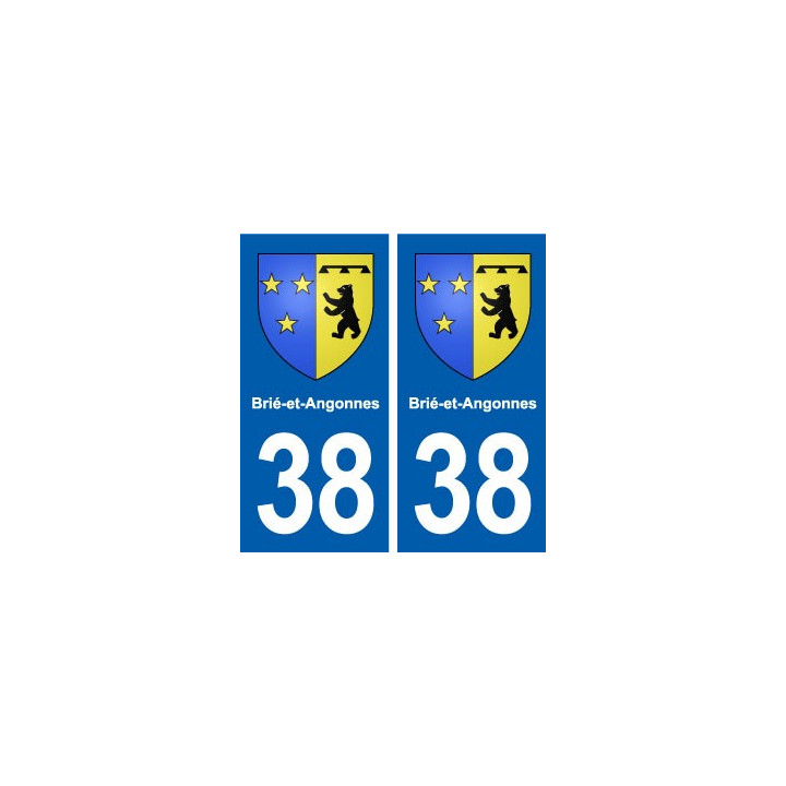 38 Brié-et-Angonnes  blason ville autocollant plaque stickers
