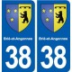 38 Brié-et-Angonnes  blason ville autocollant plaque stickers