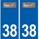 38 Autrans logo ville autocollant plaque stickers