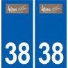 38 Autrans logo ville autocollant plaque stickers