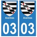 03 Avermes ville autocollant plaque