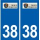 38 Brié-et-Angonnes logo ville autocollant plaque stickers