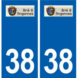 38 Brié-et-Angonnes logo ville autocollant plaque stickers