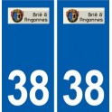 38 Brié-et-Angonnes logo ville autocollant plaque stickers