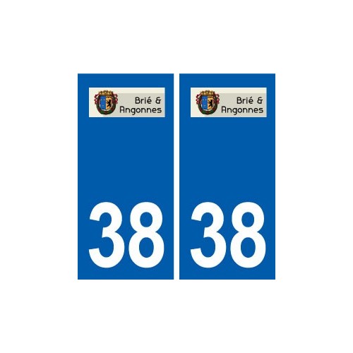 38 Brié-et-Angonnes logo ville autocollant plaque stickers