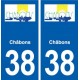 38 Châbons  logo ville autocollant plaque stickers