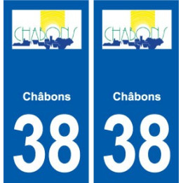 38 Châbons  logo ville autocollant plaque stickers
